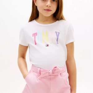 Kids' Tommy Color Logo T-Shirt-Optic White