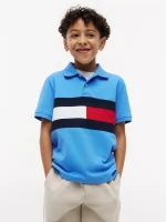 Kids' Colorblock Flag Stretch Polo-Blue Spell