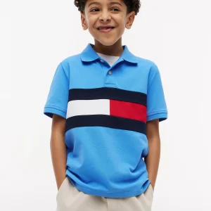 Kids' Colorblock Flag Stretch Polo-Blue Spell