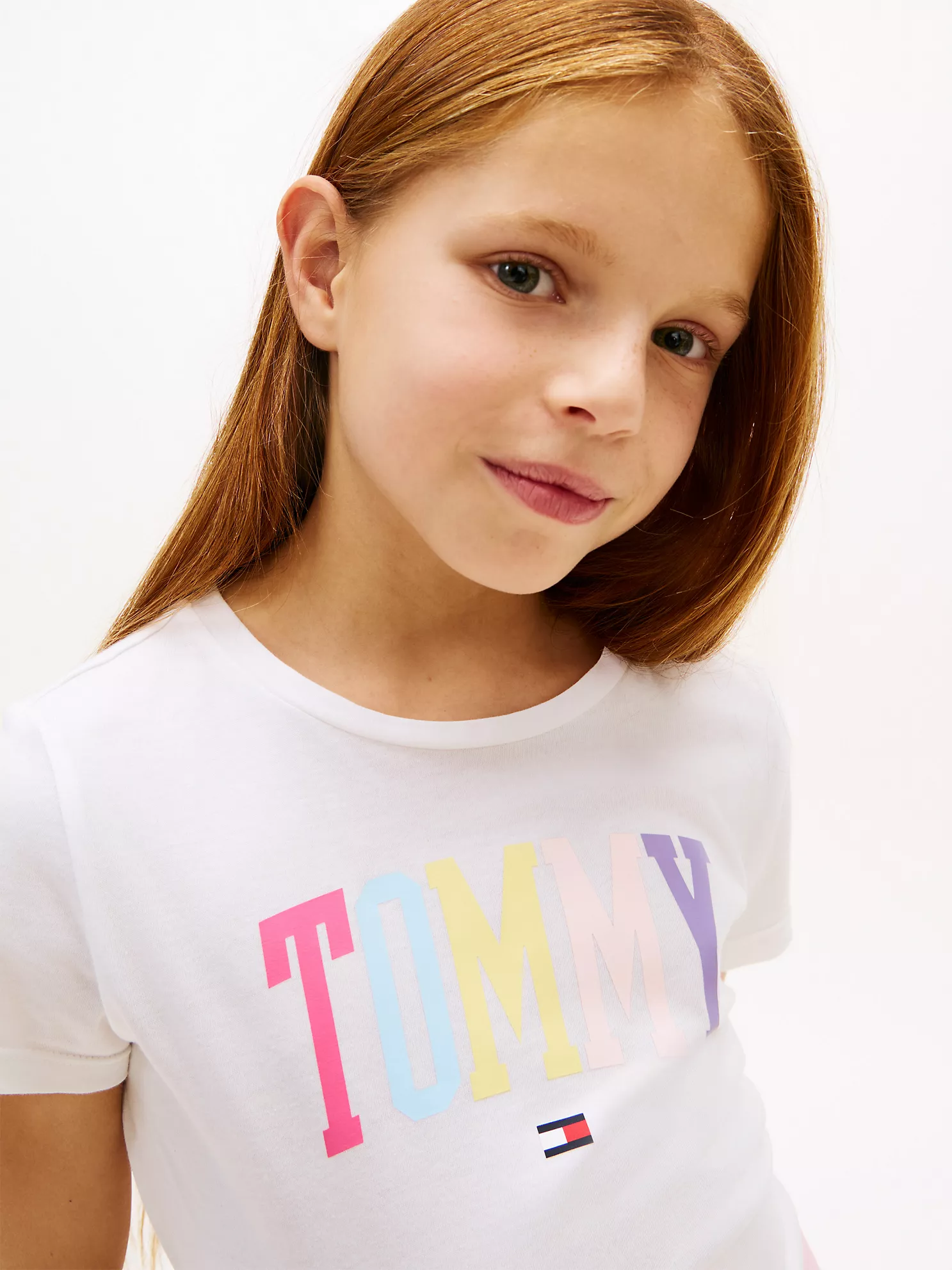 Kids' Tommy Color Logo T-Shirt-Optic White - Image 3