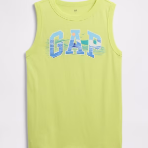 (ET) Kids Gap Logo Muscle Tank Top - Radioactive Neon Yellow