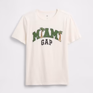 Kids Gap Graphic T-Shirt-Miami Graphic Cream