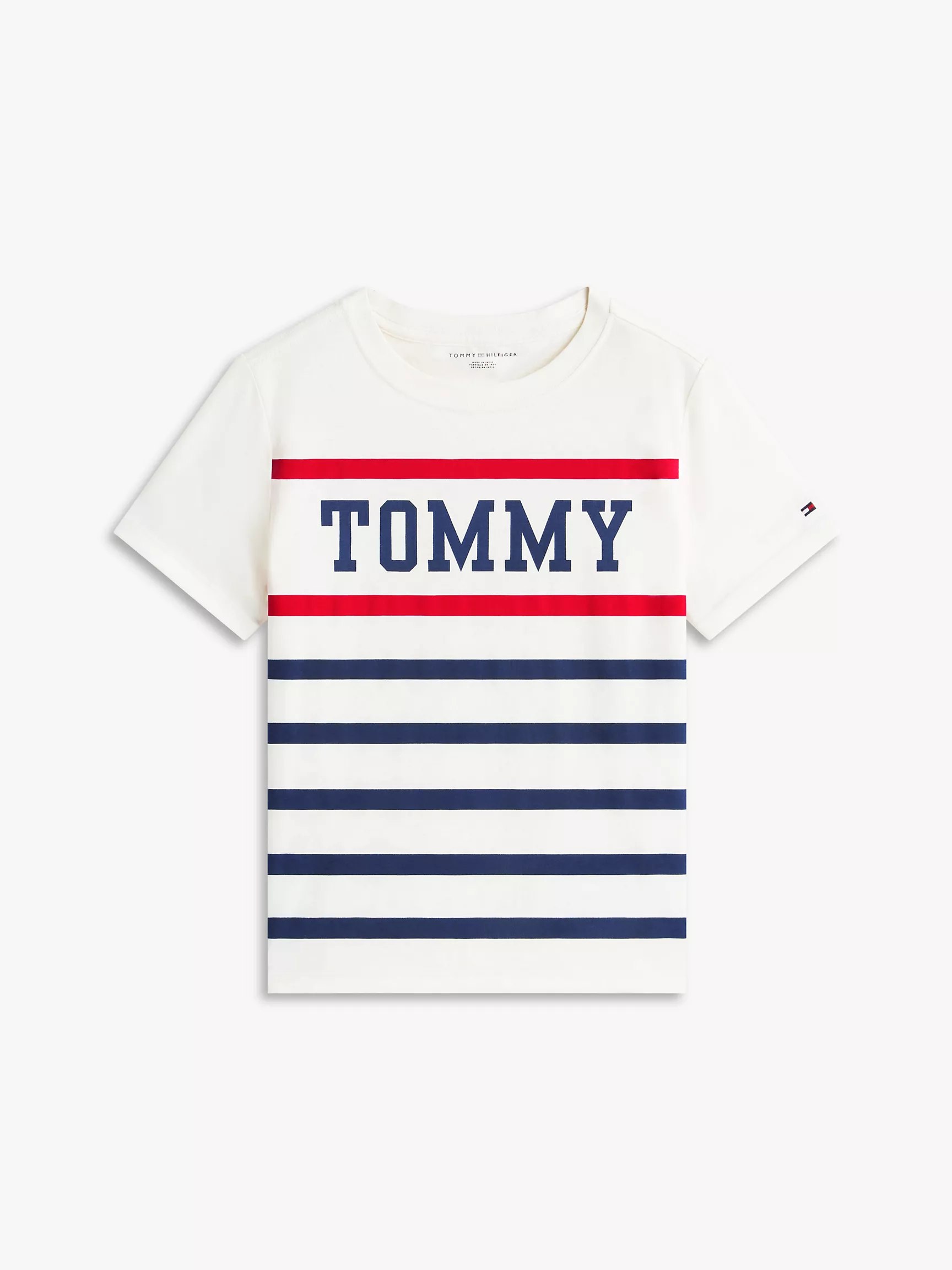Kids' Tommy Stripe T-Shirt-Ivory Silk - Image 3