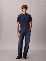 Embossed Logo Classic T-Shirt-Navy Stone