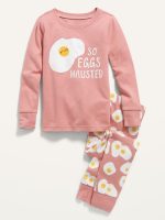 Unisex Snug-Fit Graphic Sleep Set for Toddler & Baby-Eggs