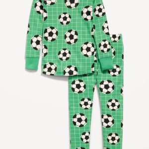 Unisex Snug-Fit Graphic Sleep Set for Toddler & Baby-Soccer Ball
