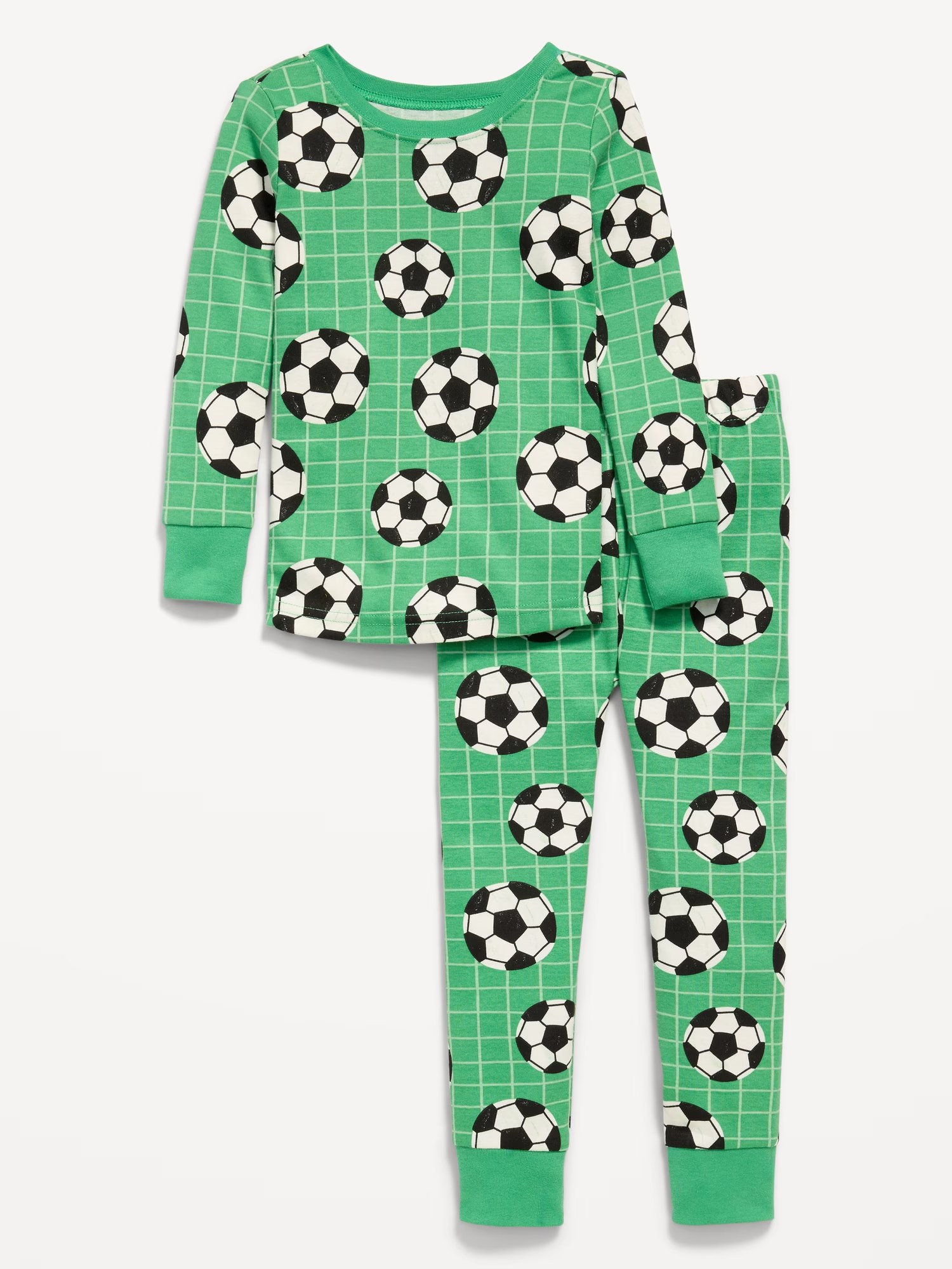 Unisex Snug-Fit Graphic Sleep Set for Toddler & Baby-Soccer Ball
