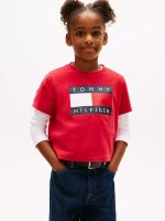 Kids' Flag Graphic T-Shirt-Primary Red