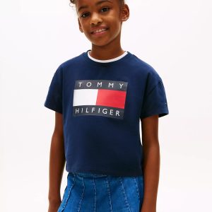 Kids' Flag Graphic T-Shirt-Dark Night Navy