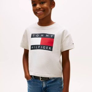 Kids' Flag Graphic T-Shirt-Light Grey Heather