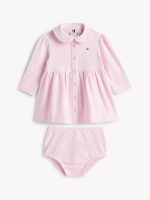 Babies' Long-Sleeve Stretch Polo Dress-Ballerina