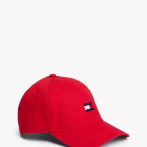 Kids' Embroidered Flag Logo Baseball Cap-Apple Red