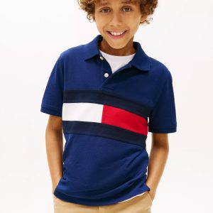 Kids' Colorblock Flag Stretch Polo-Preppy Navy