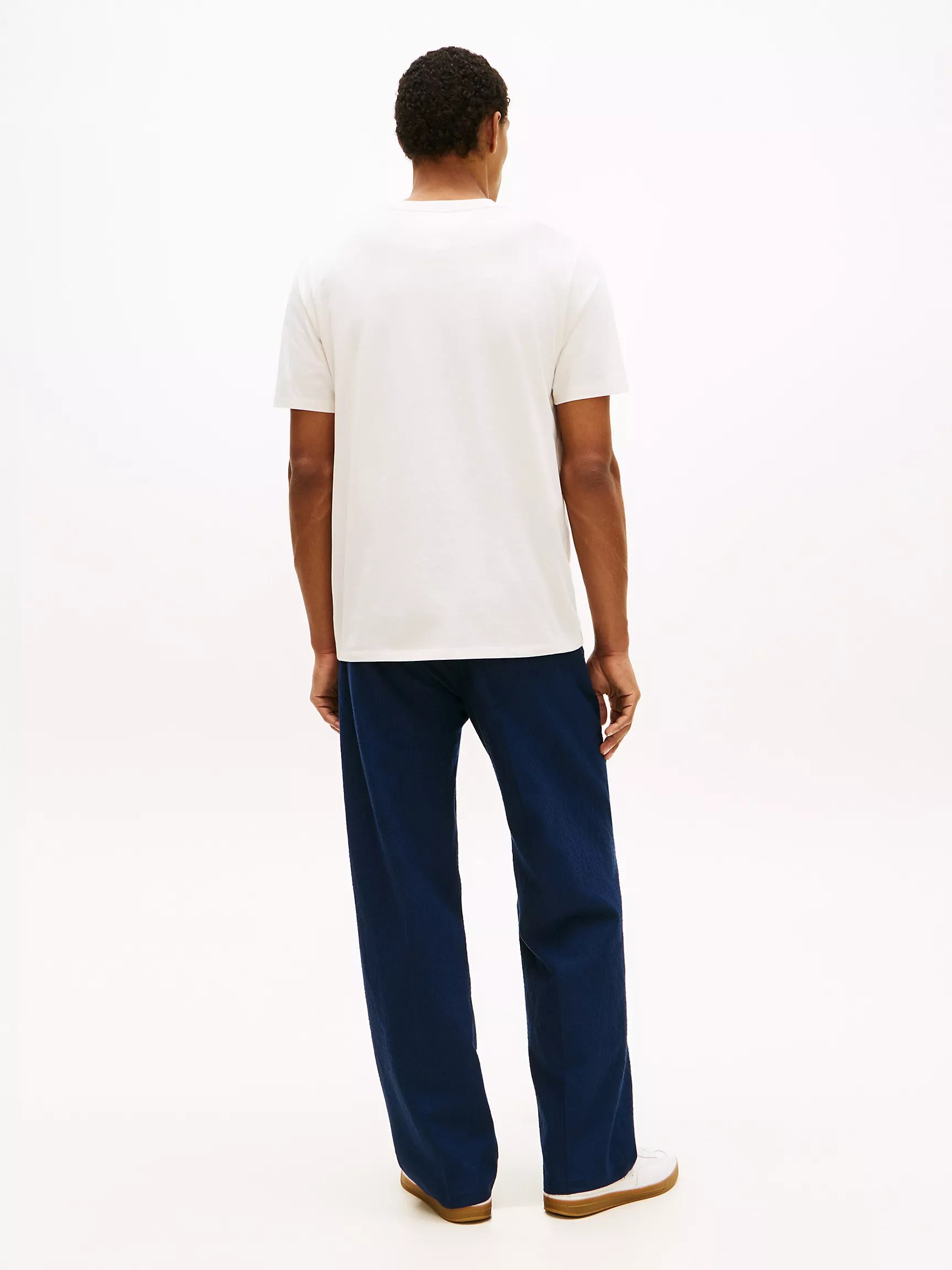 Flag Logo Contrast Sleeve T-Shirt-Ivory Petal - Image 3