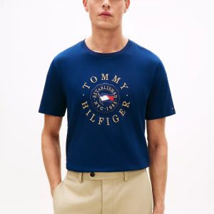 Circle Flag Logo T-Shirt-Carbon Navy
