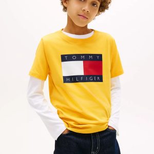 Kids' Tommy Flag Logo T-Shirt-Pollen