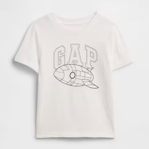 babyGap Colorable Graphic T-Shirt-New Off White Rocket Logo