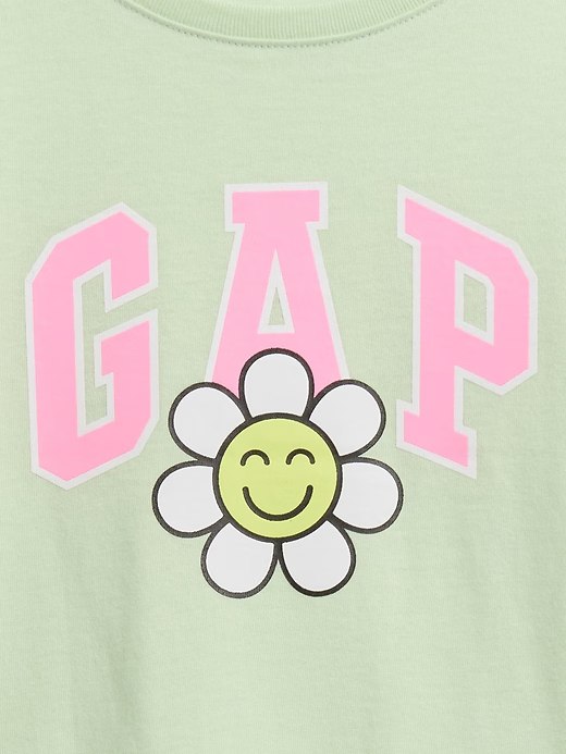 babyGap Logo T-Shirt-Pod Green Flower - Image 2