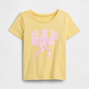 babyGap Logo T-Shirt-Spring Yellow Bow
