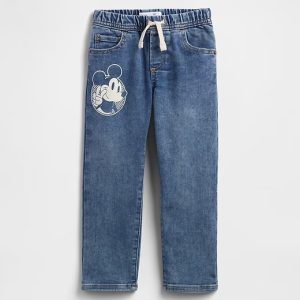 babyGap × Disney Mickey Mouse Slim Pull-On Jeans-Light Wash