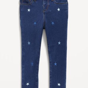 High-Waisted Rockstar 360° Stretch Jeggings for Toddler Girls-Dark Star
