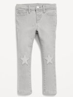 High-Waisted Rockstar 360° Stretch Jeggings for Toddler Girls-Gray Wash