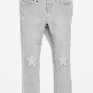 High-Waisted Rockstar 360° Stretch Jeggings for Toddler Girls-Gray Wash