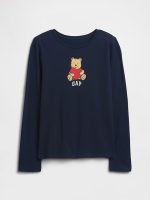 Kids Graphic T-Shirt-Bear Print Navy Blue