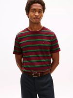 Stripe Everyday T-Shirt-Deep Rouge/Green Stripe