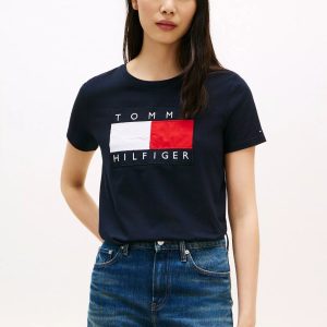 Flag Logo T-Shirt-Navy