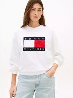 Flag Logo Sweatshirt-Optic White