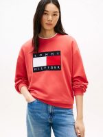 Flag Logo Sweatshirt-Vintage Red