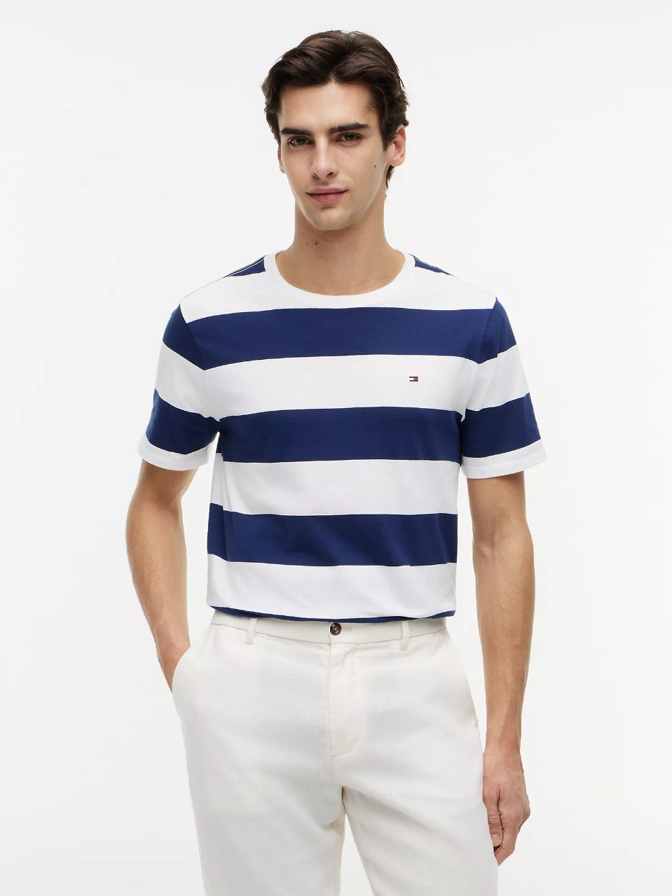 Rugby Stripe T-Shirt-Navy/White Stripe