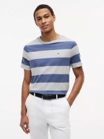 Rugby Stripe T-Shirt-Faded Indigo/Grey Stripe