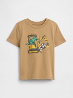 babyGap Logo T-Shirt-Mojave Brown Construction Tractor Dinosaur