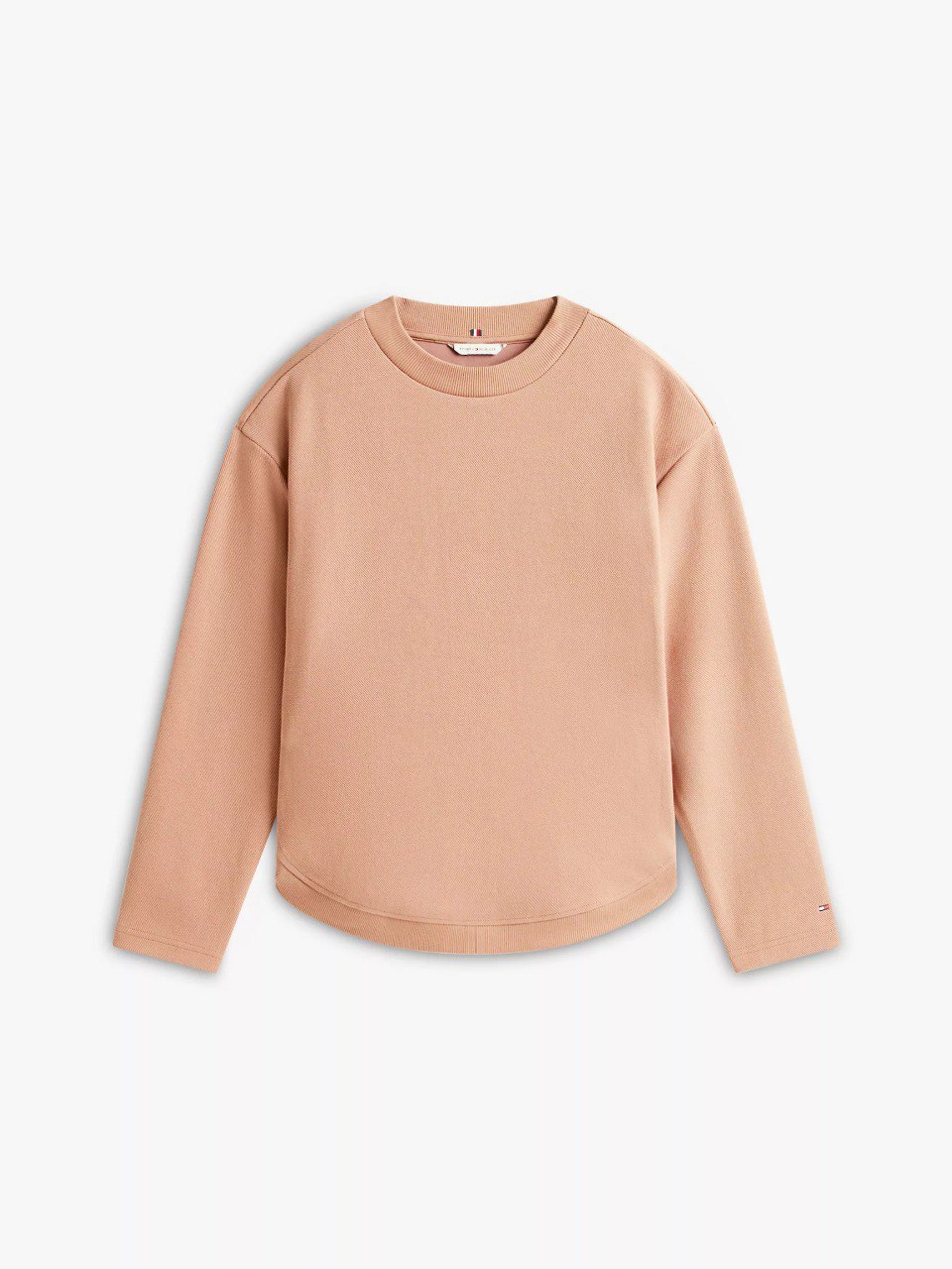 Gold-Button Interlock Sweatshirt-Tawny Rose - Image 4