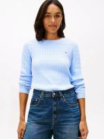 Cable Knit Sweater-Light Blue