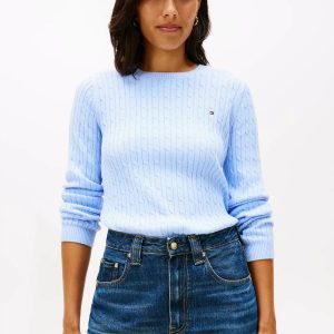 Cable Knit Sweater-Light Blue