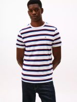 Stripe Everyday T-Shirt-Optic White/Blue Stripe