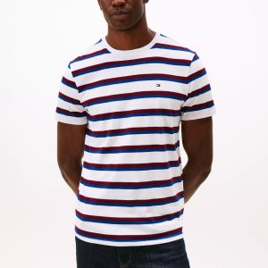 Stripe Everyday T-Shirt-Optic White/Blue Stripe