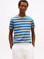 Stripe Everyday T-Shirt-Grey/Blue Stripe
