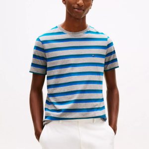 Stripe Everyday T-Shirt-Grey/Blue Stripe