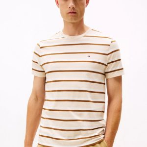 Stripe Everyday T-Shirt-Beige/Brown Stripe
