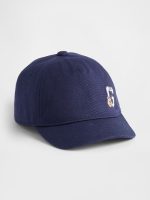 Toddler Organic Cotton Bear Logo Baseball Hat-New Navy