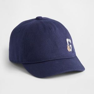 Toddler Organic Cotton Bear Logo Baseball Hat-New Navy