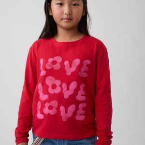 Kids Relaxed Graphic T-Shirt-Modern Red