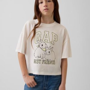 Kids Oversized Graphic Logo T-Shirt-New Off White