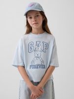 Kids Oversized Graphic Logo T-Shirt-Blue Cloud
