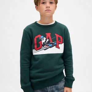 Kids Graphic Logo Sweatshirt-Deep Hunter