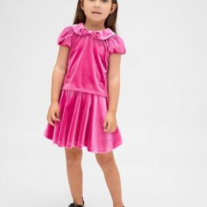 Baby & Toddler Velour Bow Outfit Set-Bright Fuchsia